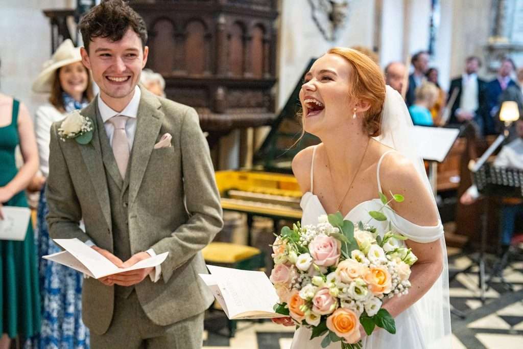 Wedding Ceremony at Christ Church College Oxford University. Wedding photography by Matthew Ellacott Photography