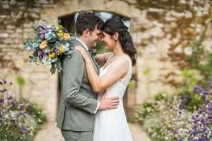Couple Wedding Portraits Medley Walled Garden Oxford
