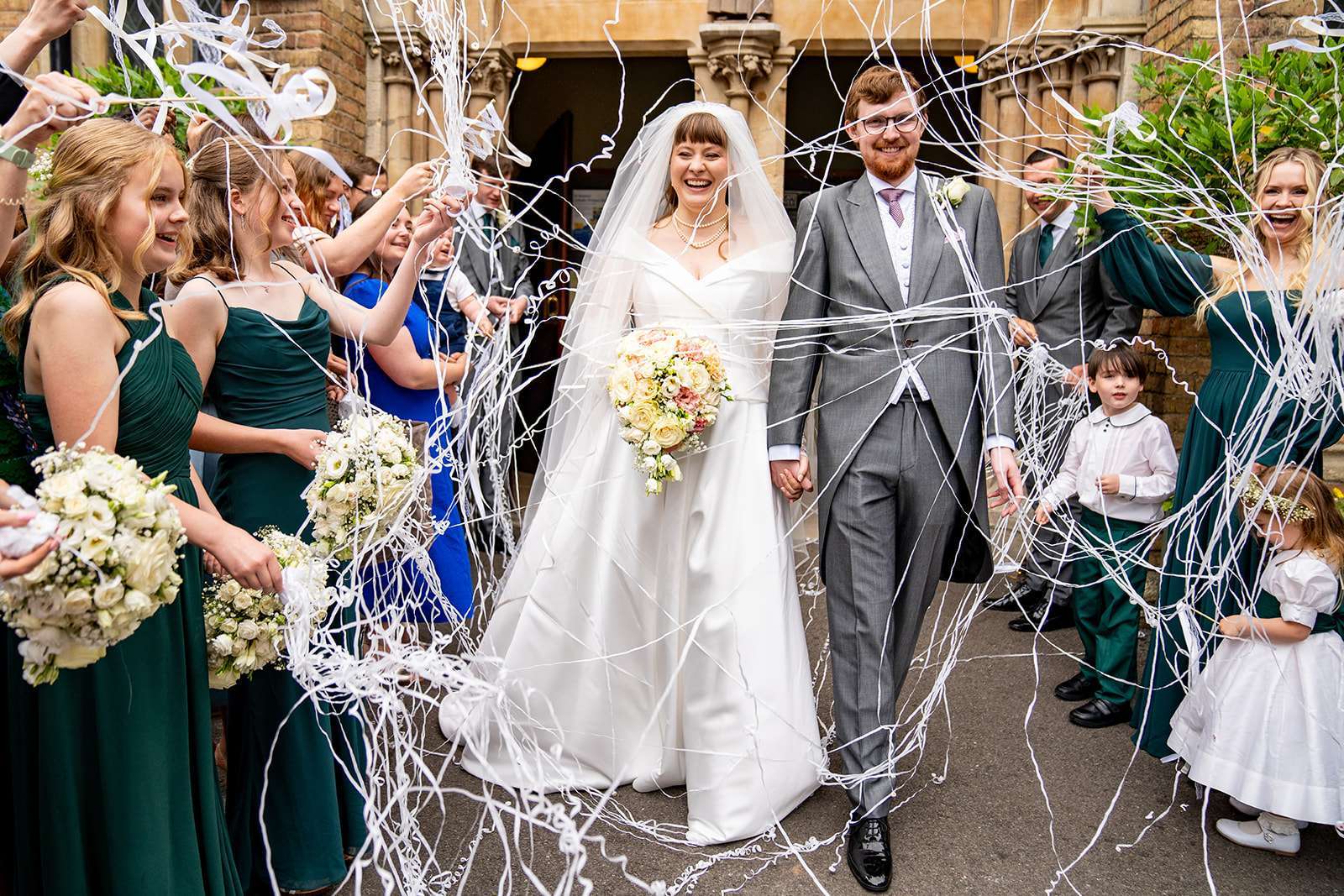 Wedding streamers - Wedding streamers instead of confetti photographed by Matthew Ellacott Photography