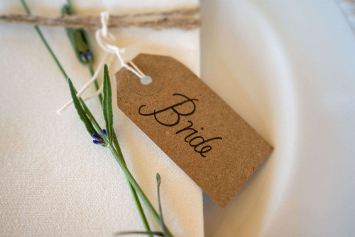 Wedding place setting Bride