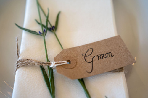 Wedding place setting Groom