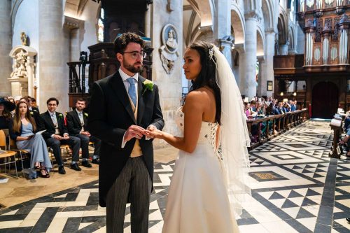 Christ Church College Oxford Wedding Ceremony. Oxford University Wedding Photography by Matthew Ellacott Photography