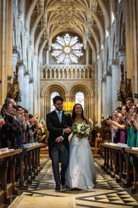 Christ Church College Oxford Wedding Ceremony. Oxford University Wedding Photography by Matthew Ellacott Photography