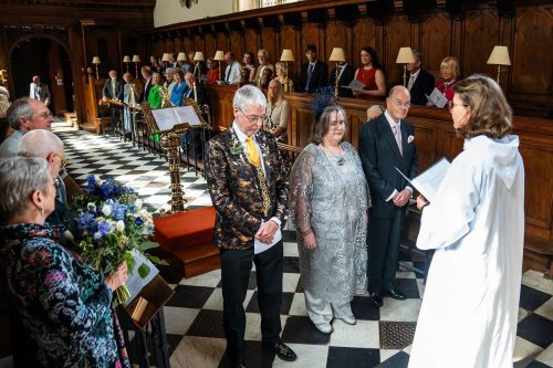 Wedding Ceremony Corpus Christi College Oxford. Oxford University Wedding Photography by Matthew Ellacott Photography