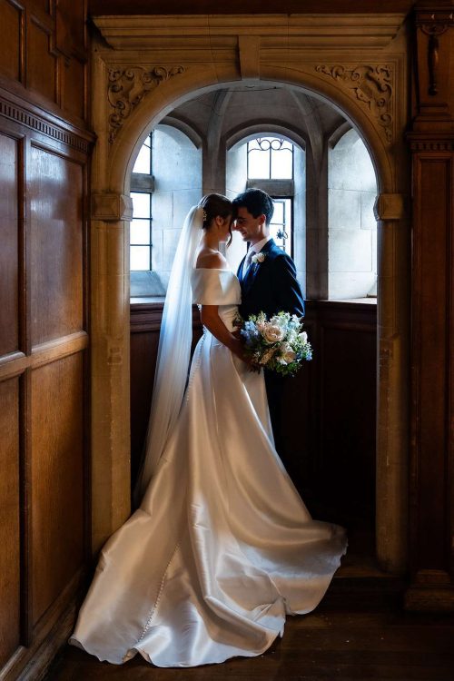 Bride and Groom Portrait at Oxford Town Hall Wedding. Photographed by Matthew Ellacott Photography