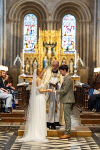 Wedding Ceremony at Christ Church College Oxford University. Wedding photography by Matthew Ellacott Photography