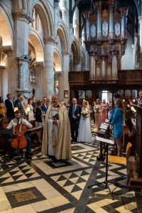 Wedding Ceremony at Christ Church College Oxford University. Wedding photography by Matthew Ellacott Photography