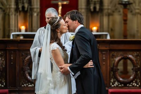 Wedding Ceremony at Wadham College Oxford. Oxford University Wedding Photography by Matthew Ellacott Photography