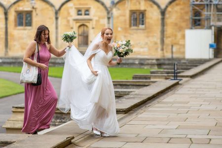Documentary Wedding Photography at Christ Church College Oxford University. Wedding photography by Matthew Ellacott Photography