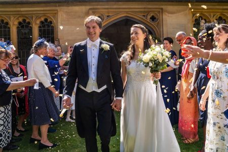 Confetti. Wadham College Oxford Wedding. Oxford University Wedding Photography by Matthew Ellacott Photography