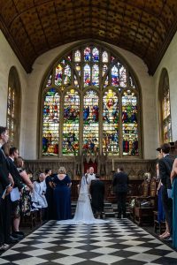 Wedding Ceremony at Wadham College Oxford. Oxford University Wedding Photography by Matthew Ellacott Photography