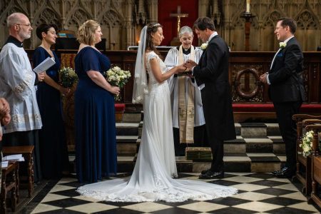 Wedding Ceremony at Wadham College Oxford. Oxford University Wedding Photography by Matthew Ellacott Photography
