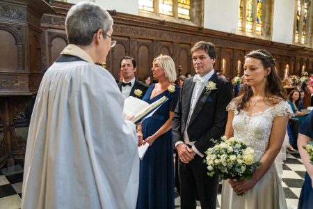 Wedding Ceremony at Wadham College Oxford. Oxford University Wedding Photography by Matthew Ellacott Photography