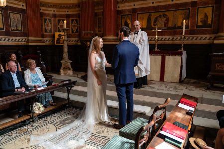 Wedding Ceremony at Worcester College Oxford. Oxford University Wedding Photography by Matthew Ellacott Photography