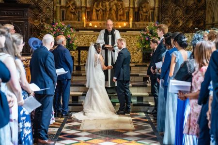 Wedding Ceremony at Jesus College Oxford. Oxford University Wedding Photography by Matthew Ellacott Photography