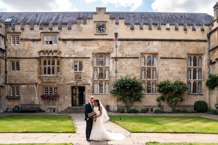 Wedding Ceremony at Jesus College Oxford. Oxford University Wedding Photography by Matthew Ellacott Photography