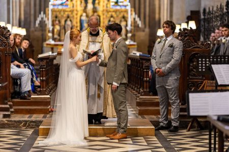 Wedding Ceremony at Christ Church College Oxford University. Wedding photography by Matthew Ellacott Photography