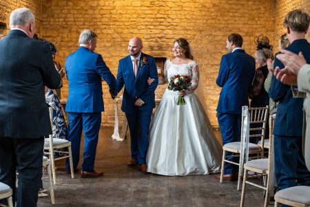 Wedding Ceremony. Lapstone Barn Cotswold Wedding Venue - Photographed by Matthew Ellacott Photography