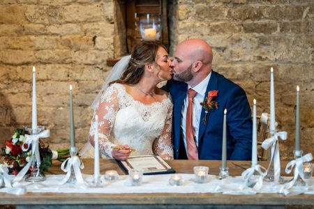 Wedding Ceremony. Lapstone Barn Cotswold Wedding Venue - Photographed by Matthew Ellacott Photography