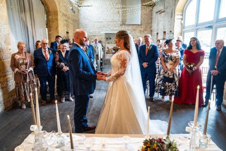 Wedding Ceremony. Lapstone Barn Cotswold Wedding Venue - Photographed by Matthew Ellacott Photography