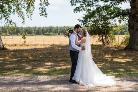 Bride and Groom Portrait at Ufton Court, Berkshire - Photographed by Matthew Ellacott Photography