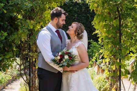 Bride and Groom Portrait at Ufton Court, Berkshire - Photographed by Matthew Ellacott Photography