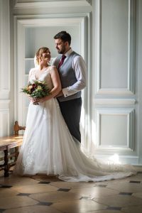 Bride and Groom Portrait at Ufton Court, Berkshire - Photographed by Matthew Ellacott Photography