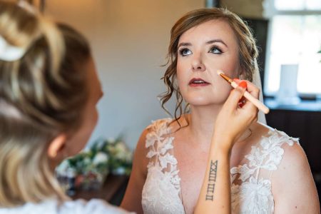 Bride getting ready at Ufton Court Berkshire Photographed by Matthew Ellacott Photography