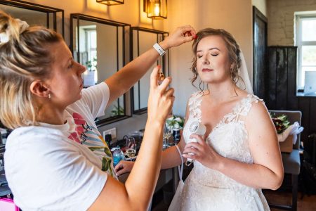 Bride getting ready at Ufton Court Berkshire Photographed by Matthew Ellacott Photography