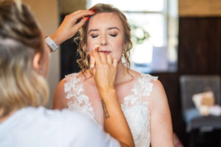 Bride getting ready at Ufton Court Berkshire Photographed by Matthew Ellacott Photography