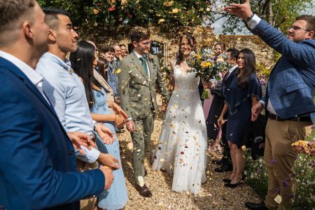 Confetti at Medley Walled Garden Oxford Wedding - Photographed naturally by Matthew Ellacott Photography