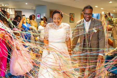 Wedding streamers - Wedding streamers instead of confetti photographed by Matthew Ellacott Photography